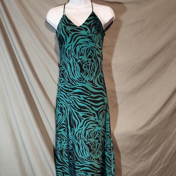 Lulu's Teal and Black Patterned Dress - Picture 2 of 7